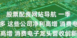 股票配资网站导航 一季报亮点多多 这些公司净利高增 消费电子龙头营收创新高