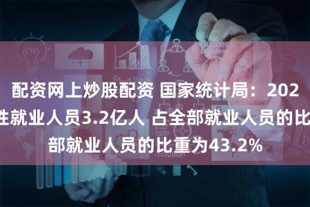 配资网上炒股配资 国家统计局：2022年全国女性就业人员3.2亿人 占全部就业人员的比重为43.2%